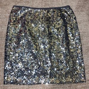 WHBM Silver Sequined Skirt